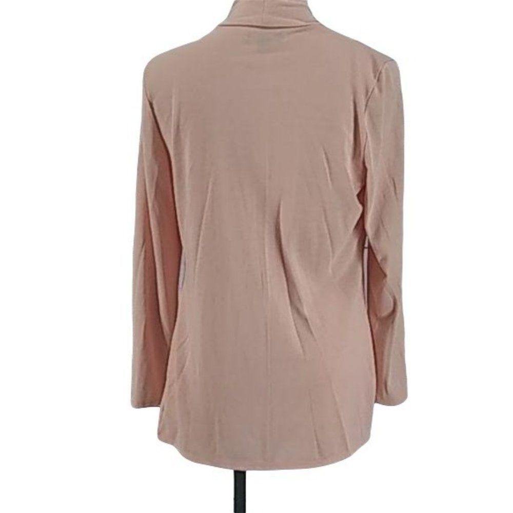 J.W. Style Coral Light Pink Soft Drape Front Duster Cardigan Size XL - Picture 3 of 6